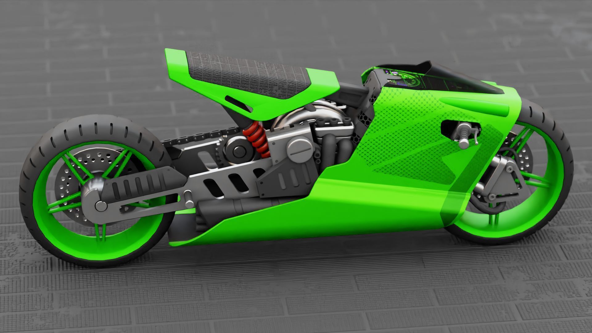 ELECTRIC MOTORCYCLE V400 rigged 3D model_15