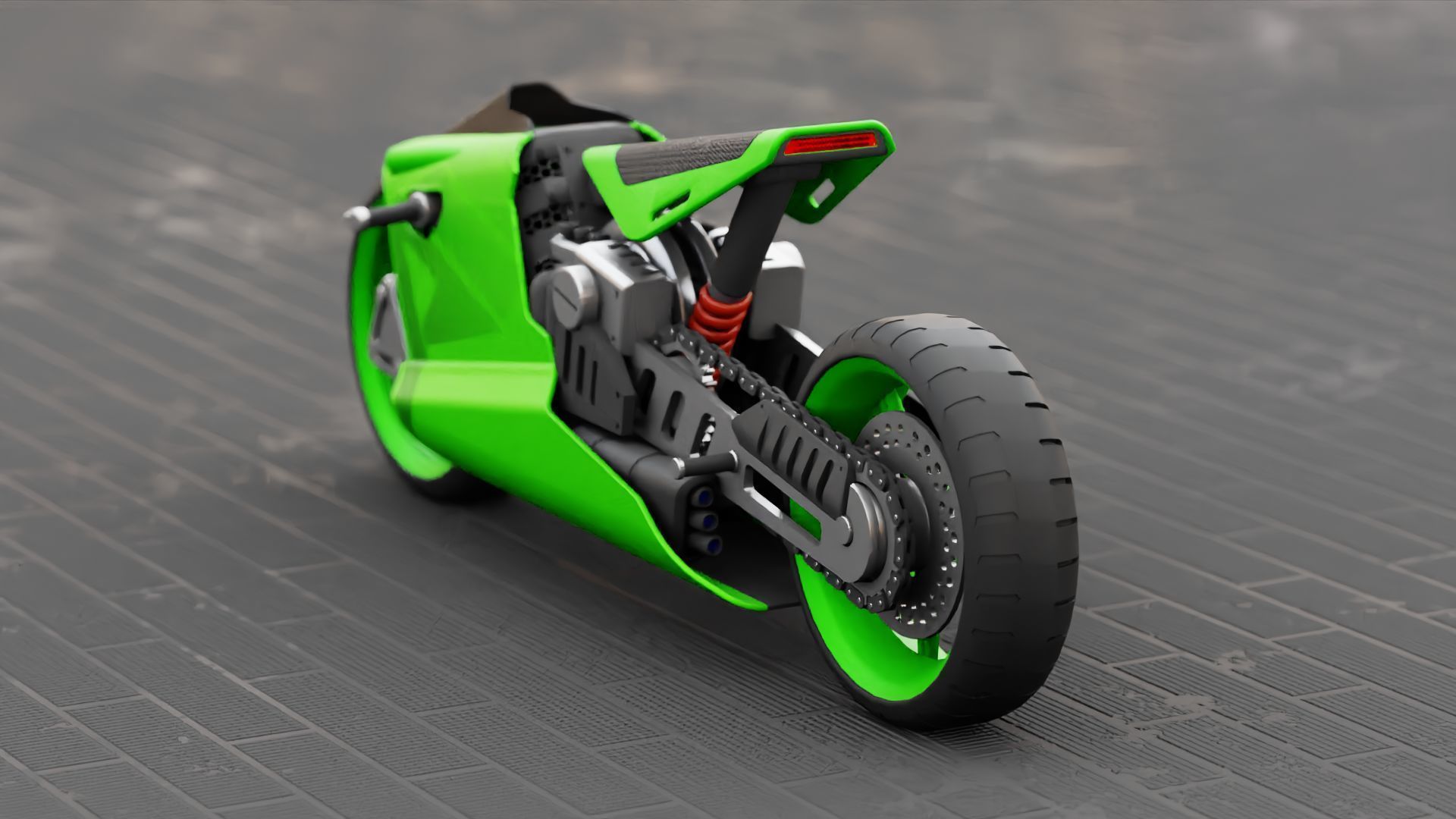 ELECTRIC MOTORCYCLE V400 rigged 3D model_8