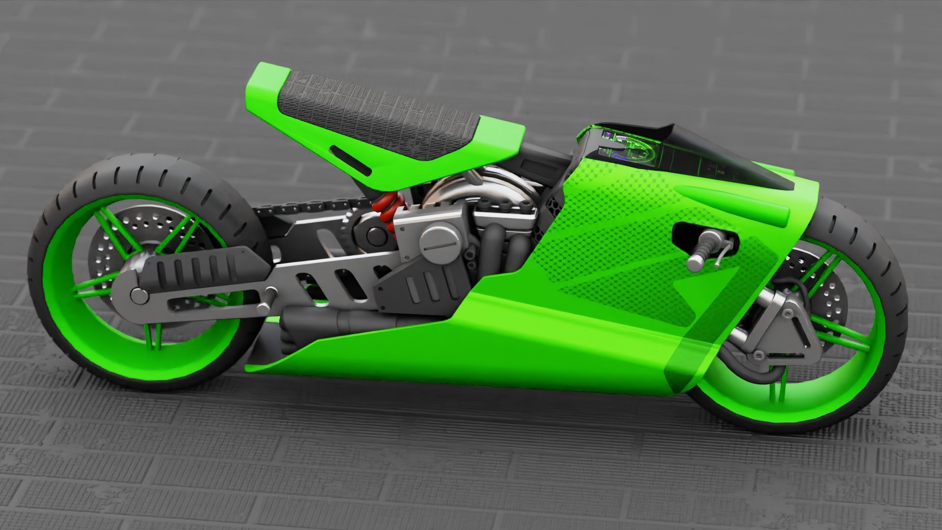 ELECTRIC MOTORCYCLE V400 rigged 3D model_16