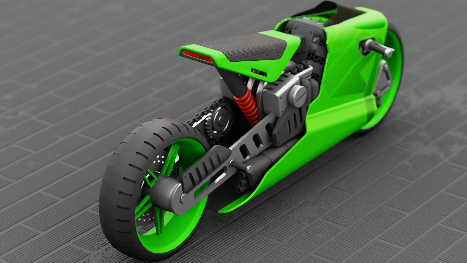 ELECTRIC MOTORCYCLE V400 rigged 3D model_12