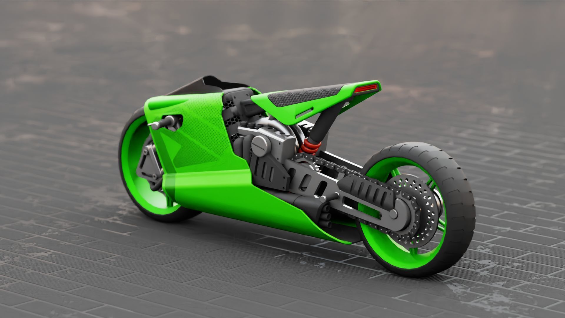 ELECTRIC MOTORCYCLE V400 rigged 3D model_6