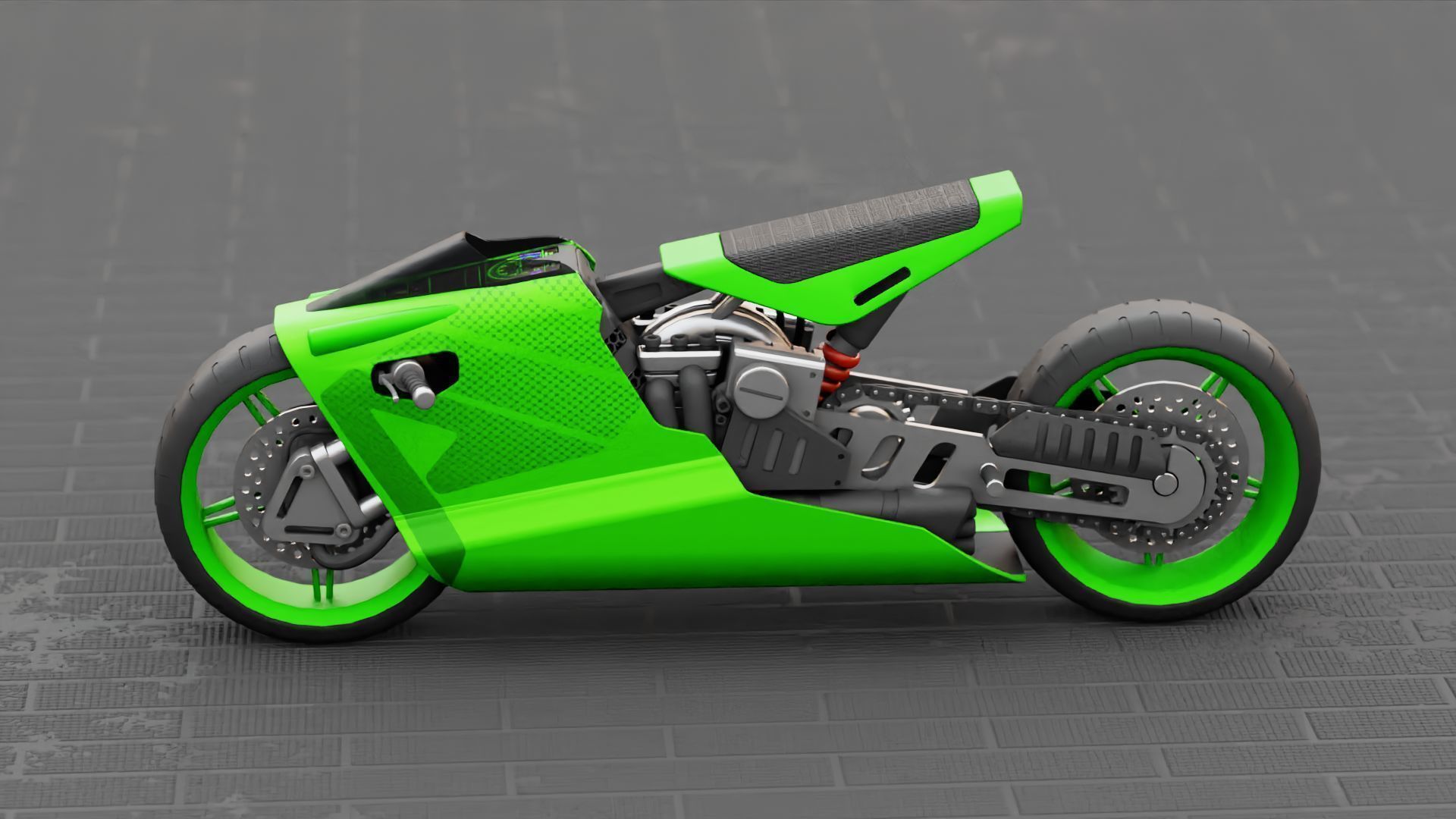 ELECTRIC MOTORCYCLE V400 rigged 3D model_3