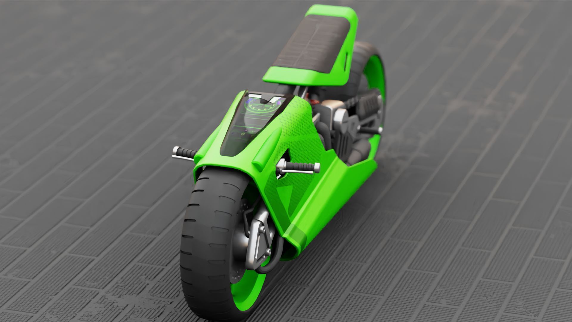 ELECTRIC MOTORCYCLE V400 rigged 3D model_21