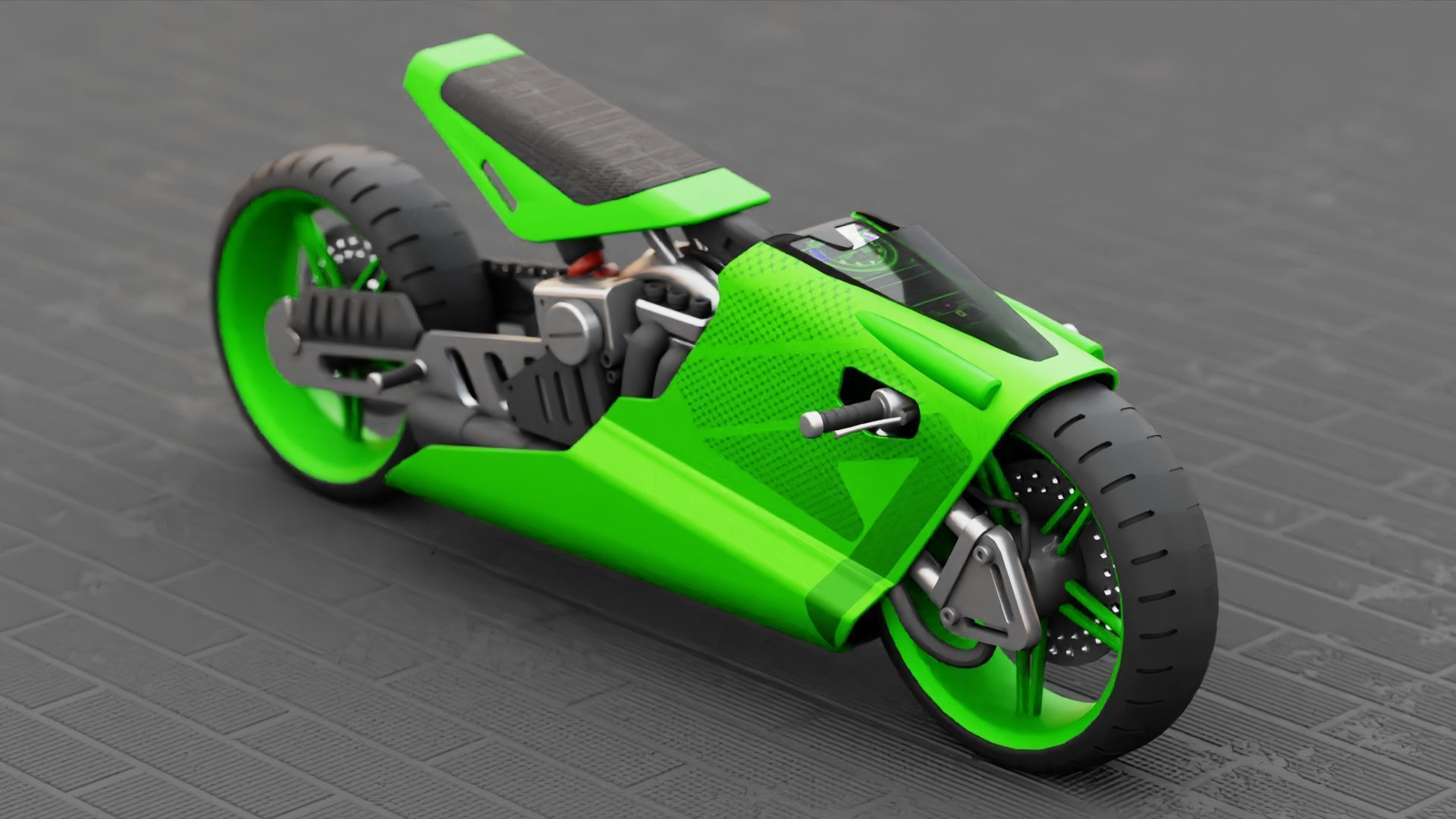 ELECTRIC MOTORCYCLE V400 rigged 3D model_18