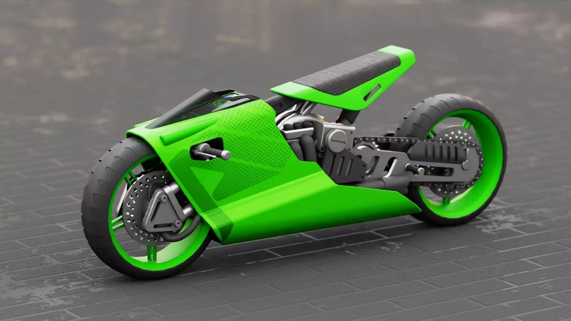 ELECTRIC MOTORCYCLE V400 rigged 3D model_0