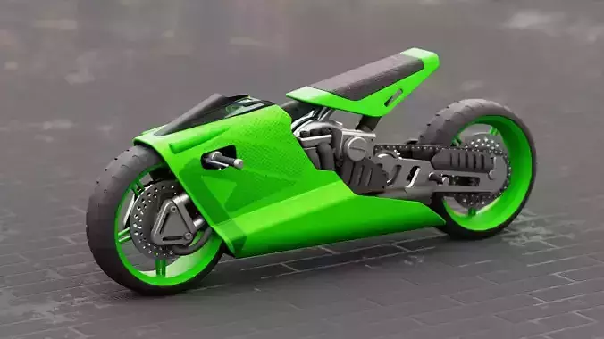 ELECTRIC MOTORCYCLE V400 rigged 3D model
