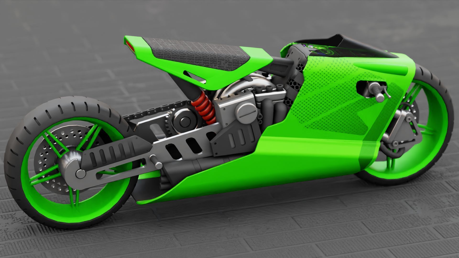 ELECTRIC MOTORCYCLE V400 rigged 3D model_14