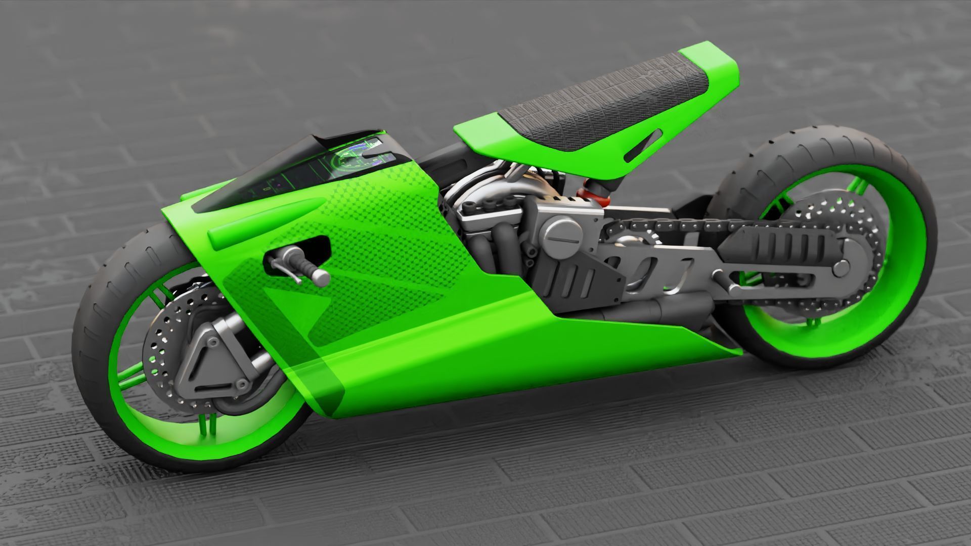 ELECTRIC MOTORCYCLE V400 rigged 3D model_24