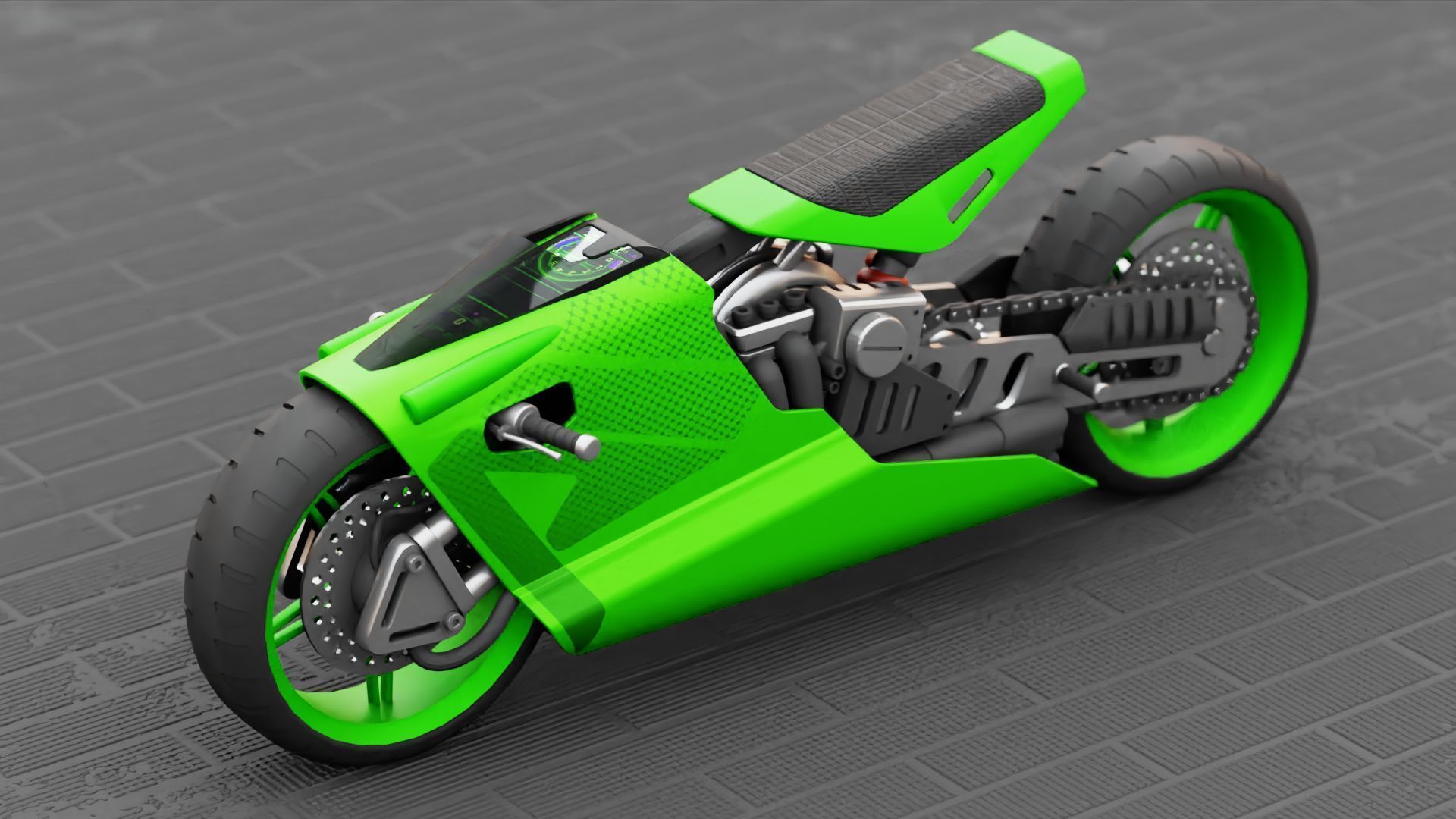 ELECTRIC MOTORCYCLE V400 rigged 3D model_23