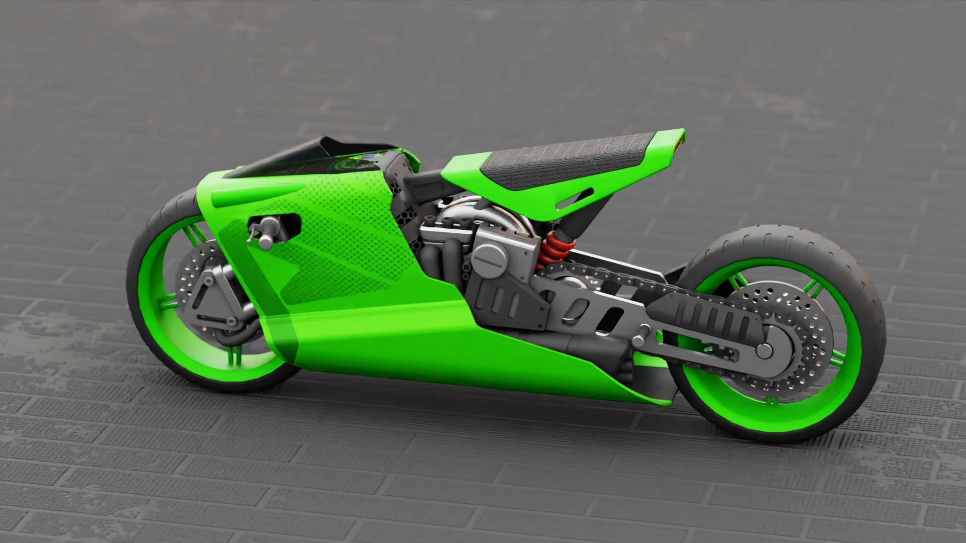 ELECTRIC MOTORCYCLE V400 rigged 3D model_4