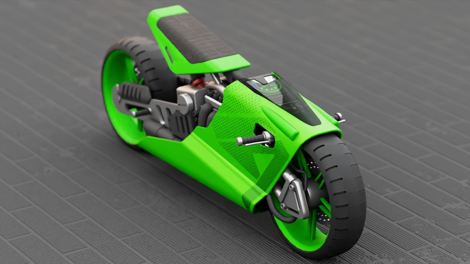 ELECTRIC MOTORCYCLE V400 rigged 3D model_19