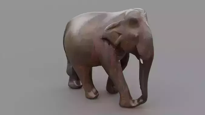 Elephant wood handmade sculpture 01