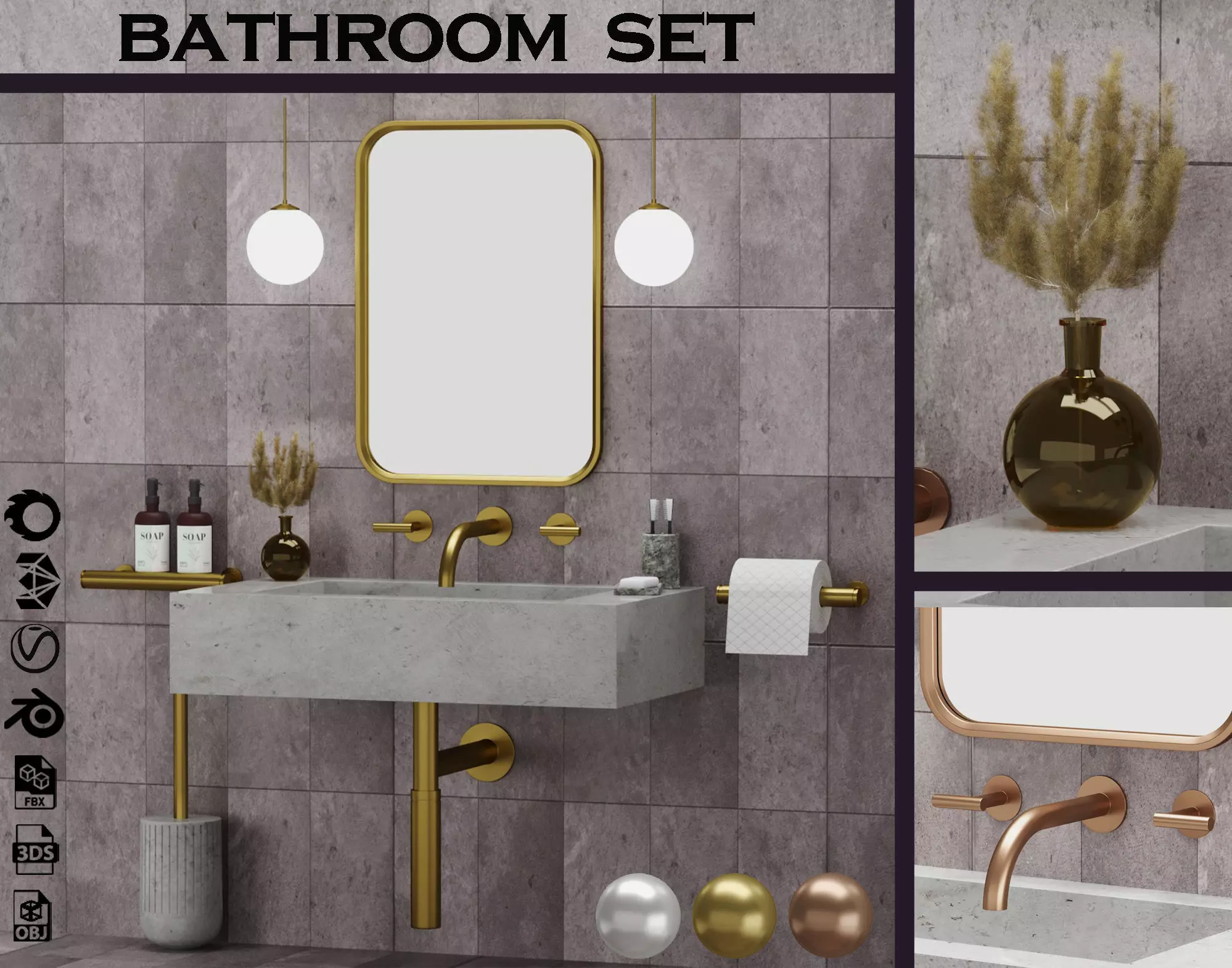 Bathroom set 03 3D model