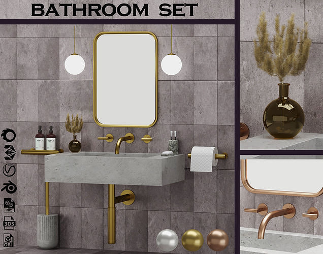 Bathroom set 03 3D model