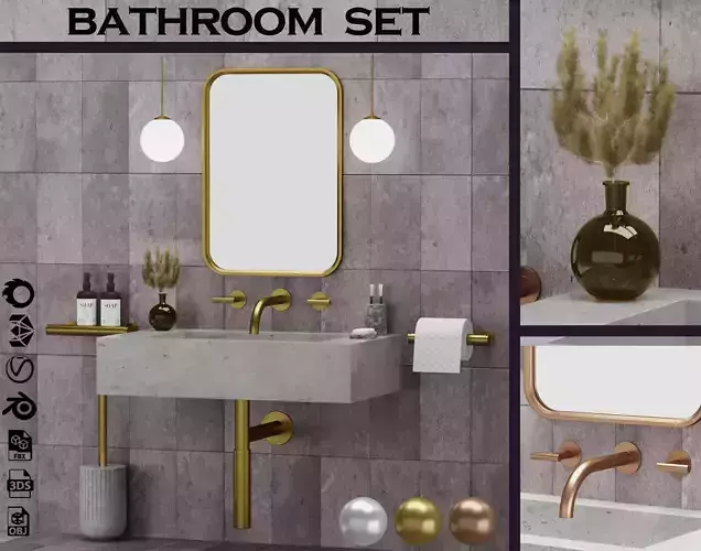 Bathroom set 03 3D model