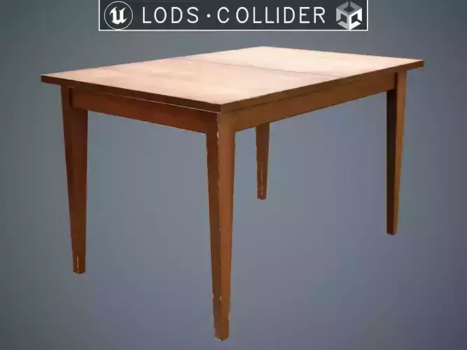 Soviet Table Variant 1 Brown Low-poly 3D model