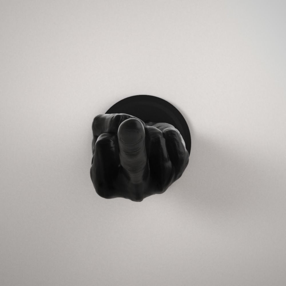 Middle Finger Sculpture - STL File 3D print model_15