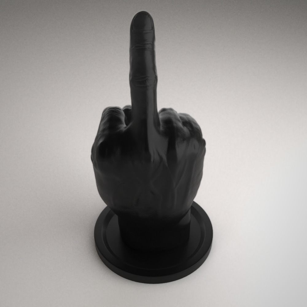 Middle Finger Sculpture - STL File 3D print model_9