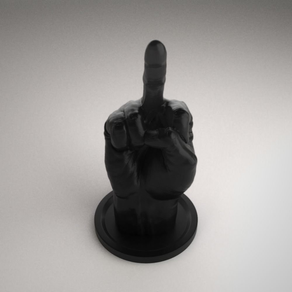 Middle Finger Sculpture - STL File 3D print model_7