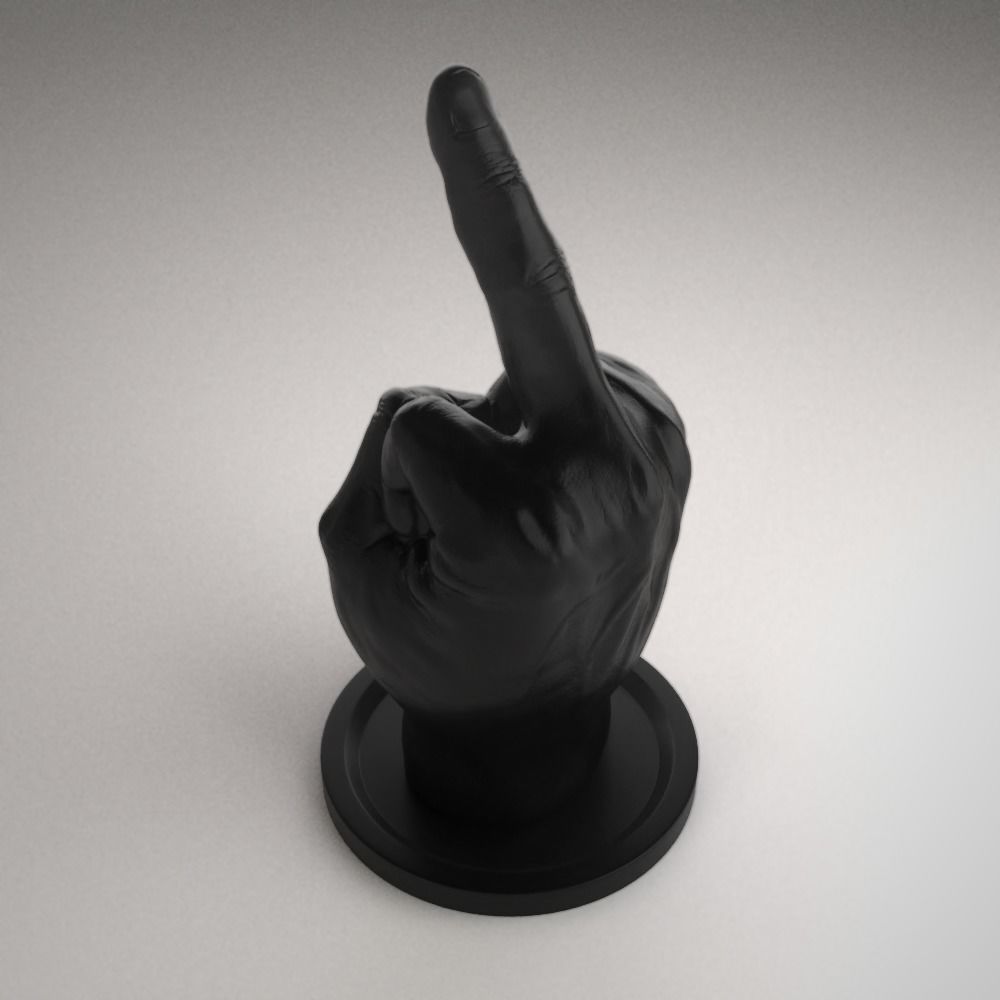 Middle Finger Sculpture - STL File 3D print model_5
