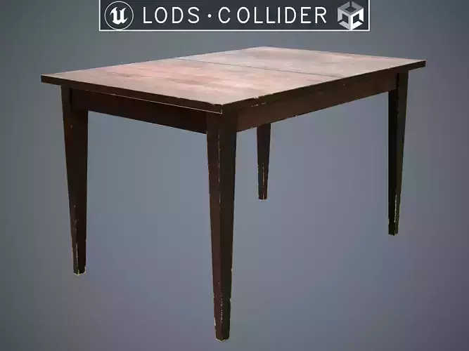 Soviet Table Variant 1 Dark Low-poly 3D model