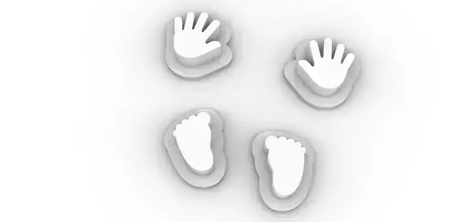 Mini baby foots and hands stamp cookie cutter 