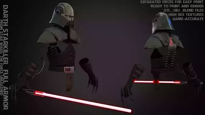 Darth Star Killer Full Armor and Lightsaber for Cosplay 3D Model Collection