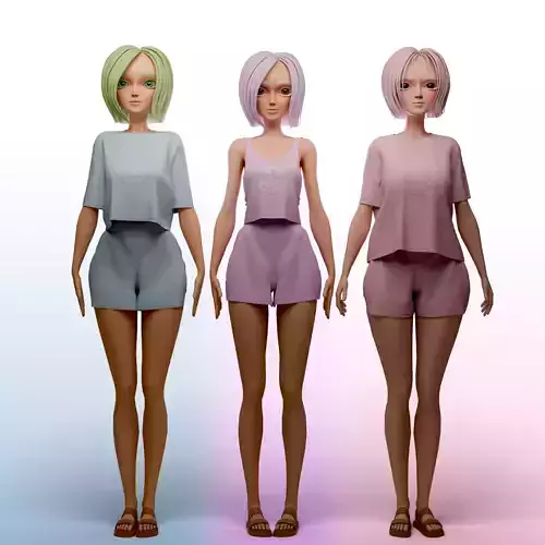 Stylized Girls Basemeshes 