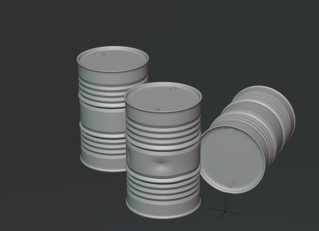 High Poly and Low Poly Barrel Game Assets Low-poly 3D model_2