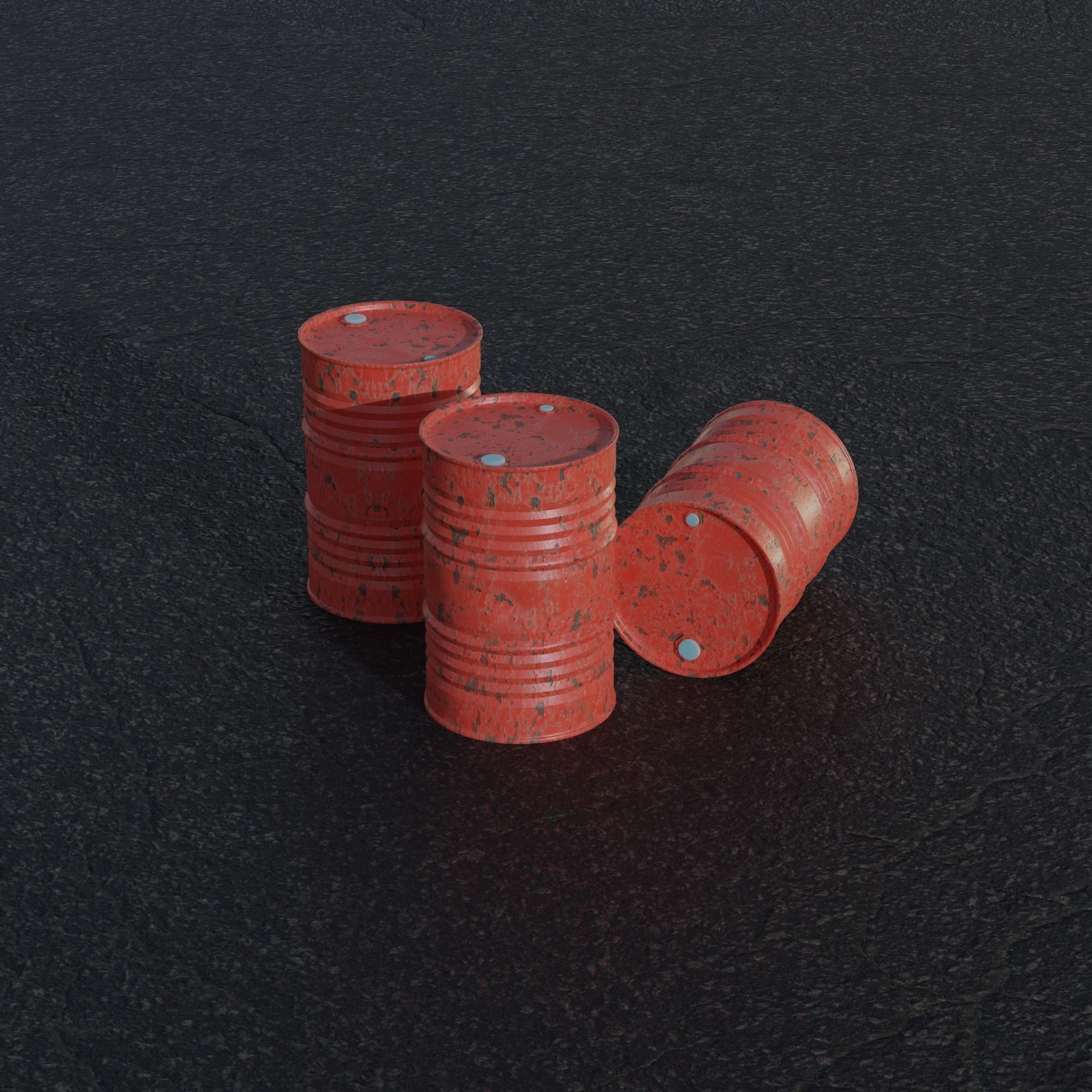 High Poly and Low Poly Barrel Game Assets Low-poly 3D model_1