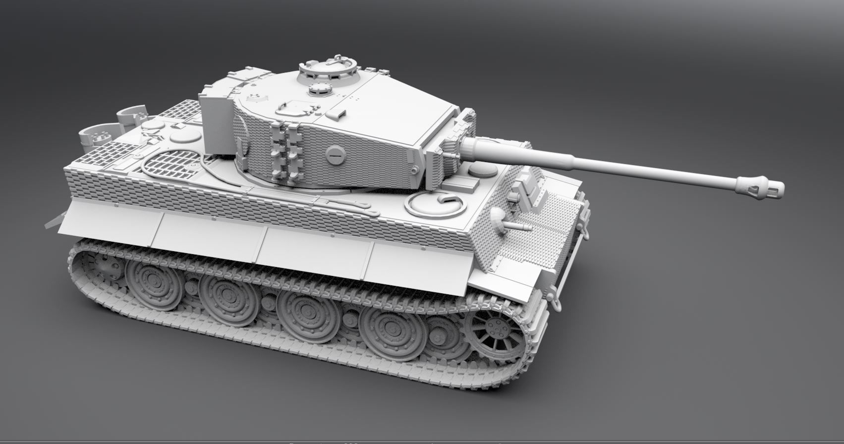 Tiger Late Zimmerit Scale model 3D print model_5
