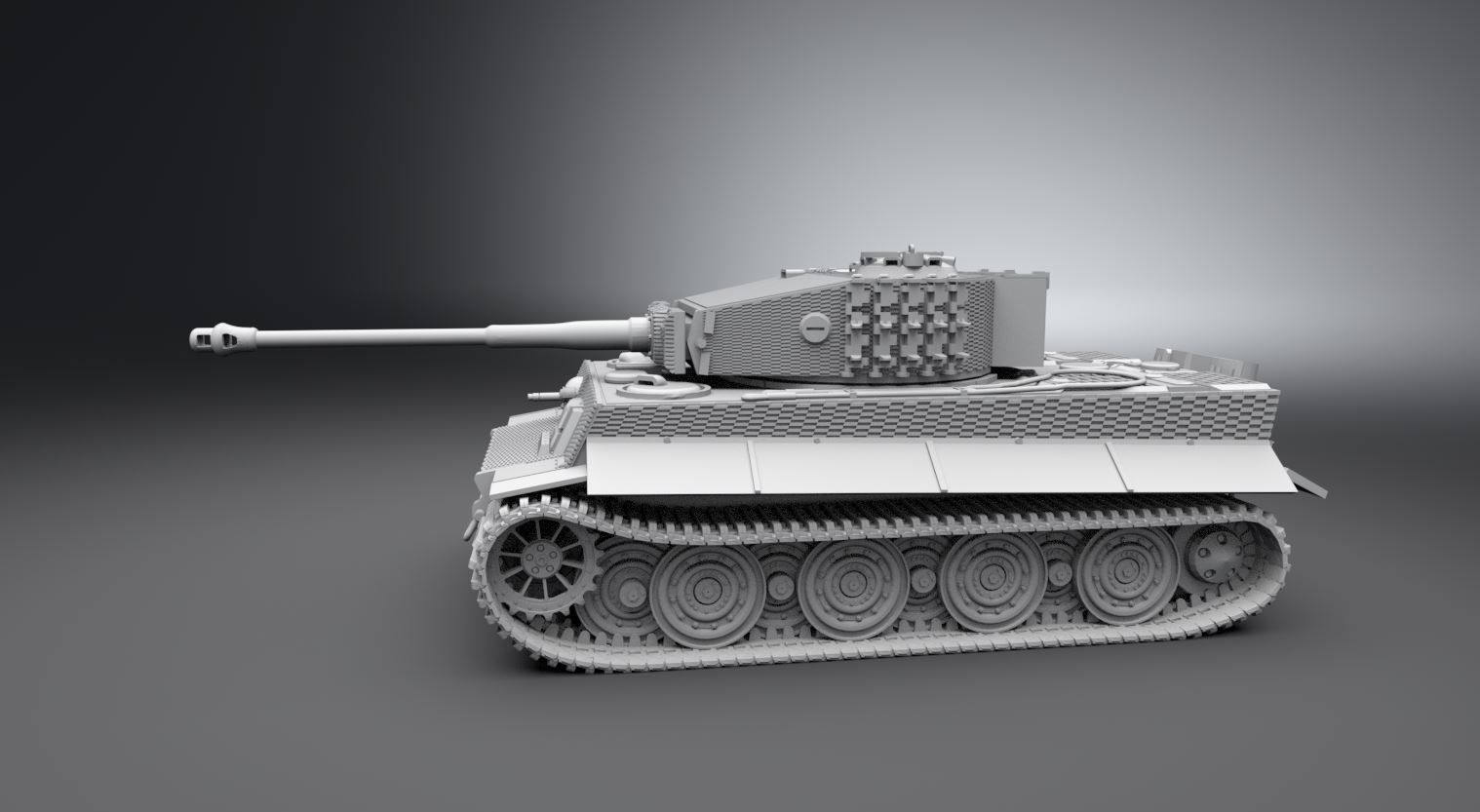 Tiger Late Zimmerit Scale model 3D print model_1