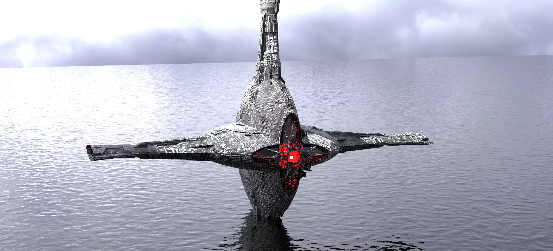 Sci-Fi Ocean Diver Ship 4 Low-poly 3D model_0