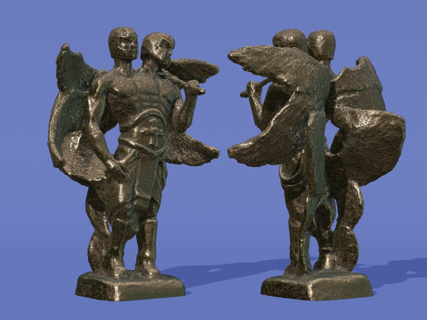 Angel Avatar Idol Statue Low-poly 3D model_2
