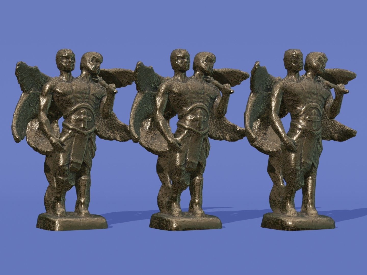 Angel Avatar Idol Statue Low-poly 3D model_8