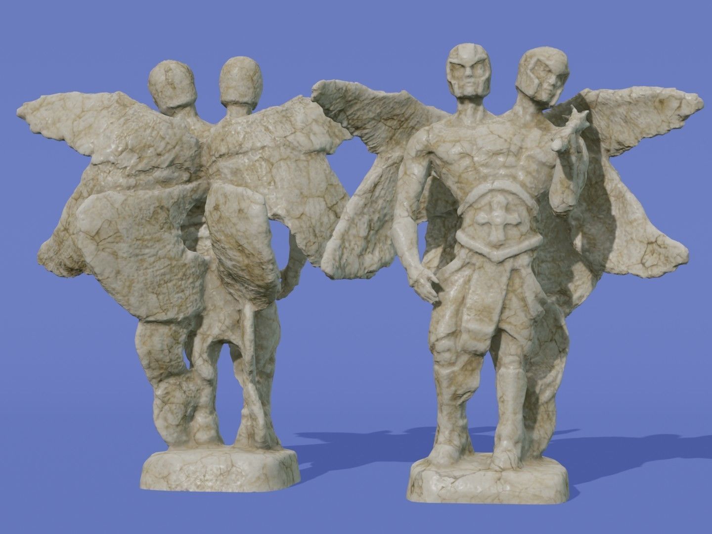 Angel Avatar Idol Statue Low-poly 3D model_1