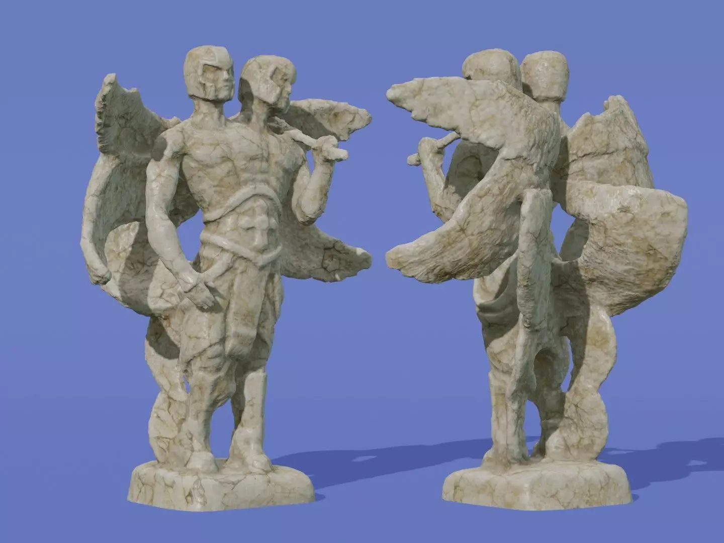 Angel Avatar Idol Statue Low-poly 3D model_0