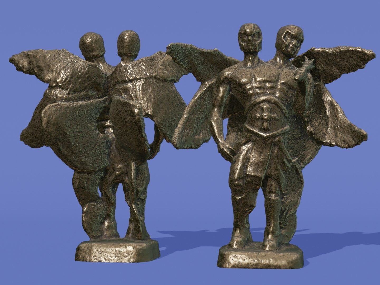 Angel Avatar Idol Statue Low-poly 3D model_3