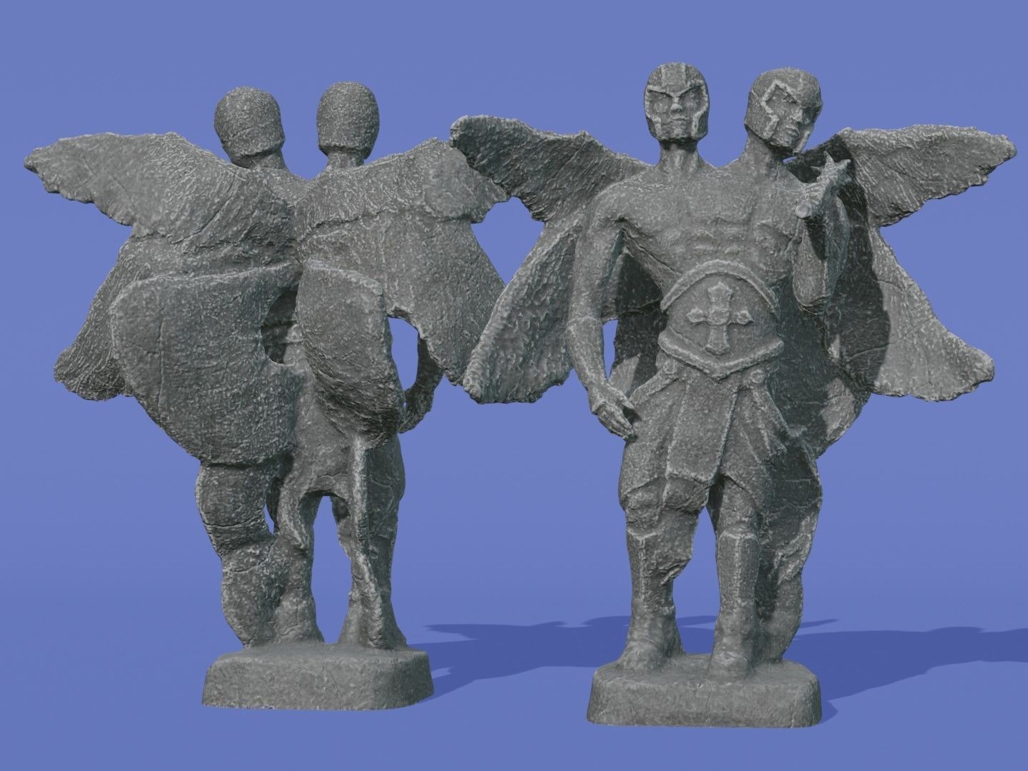 Angel Avatar Idol Statue Low-poly 3D model_5