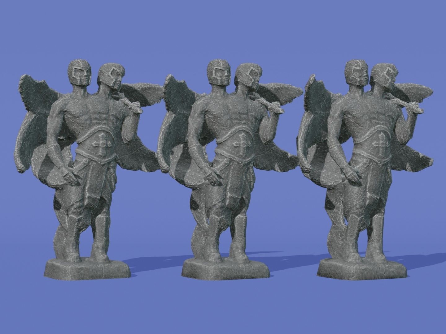 Angel Avatar Idol Statue Low-poly 3D model_9