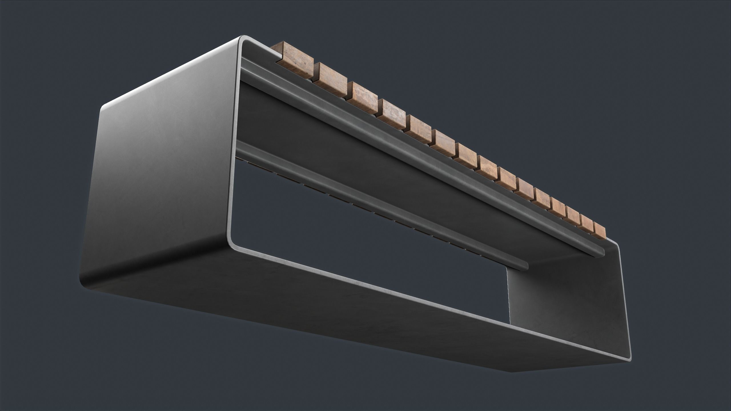 Modern Outdoor Bench 4 PBR Game Ready Low-poly 3D model_10