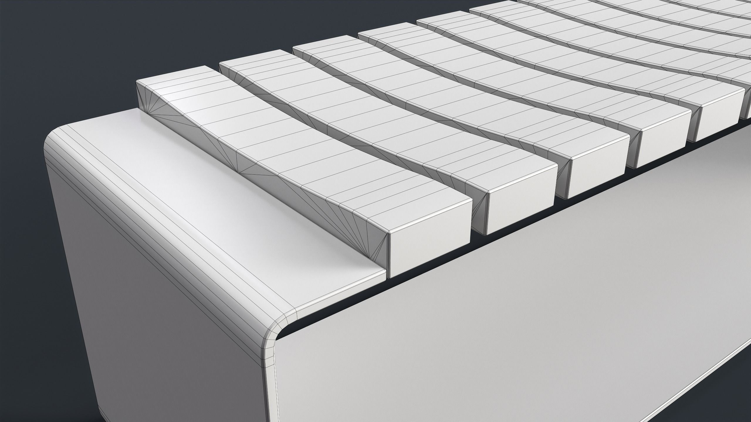 Modern Outdoor Bench 4 PBR Game Ready Low-poly 3D model_15