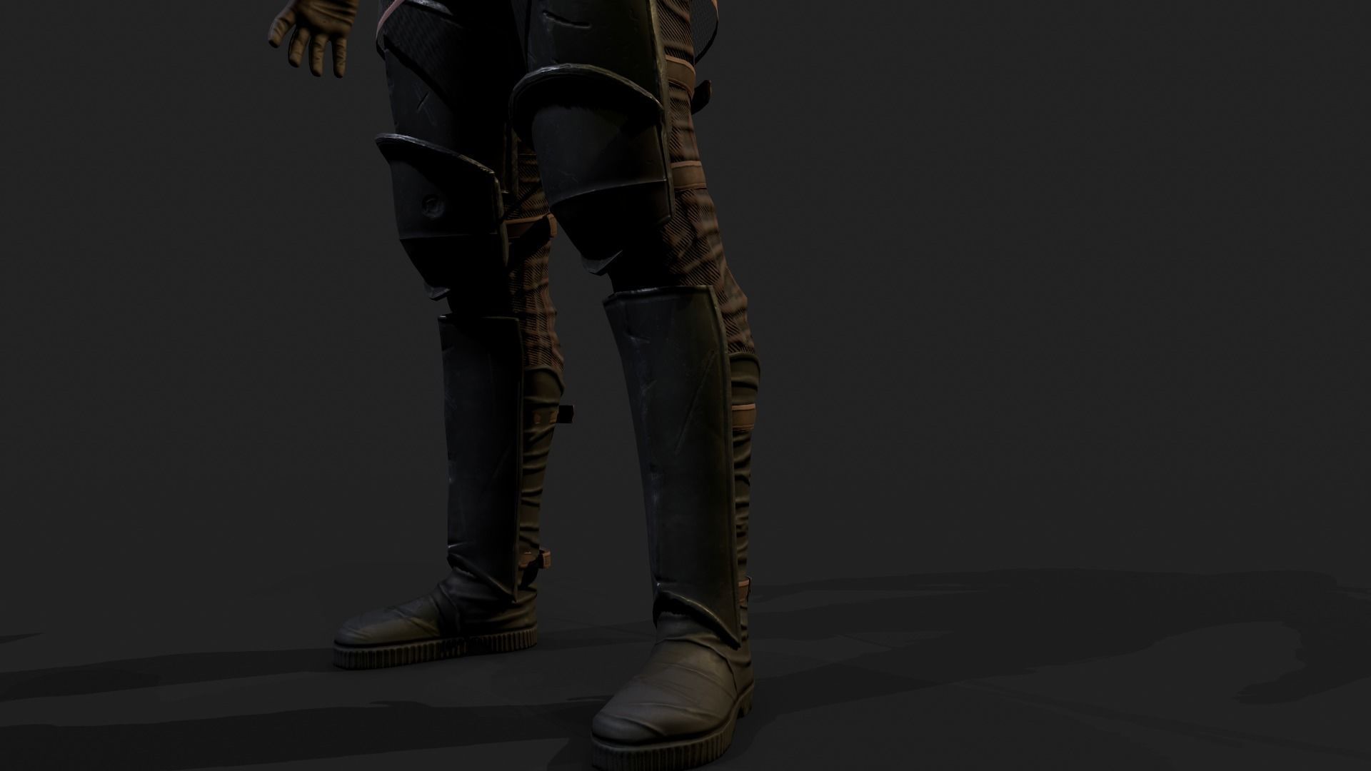 Mercenary warrior Low-poly 3D model_12