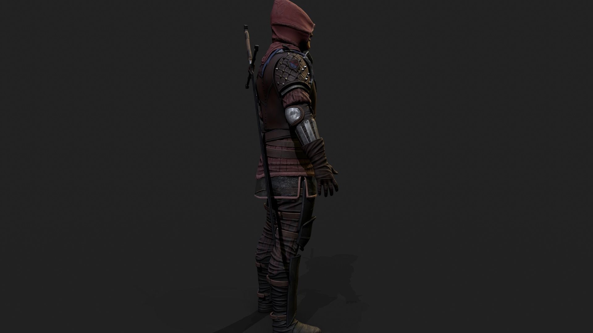Mercenary warrior Low-poly 3D model_26