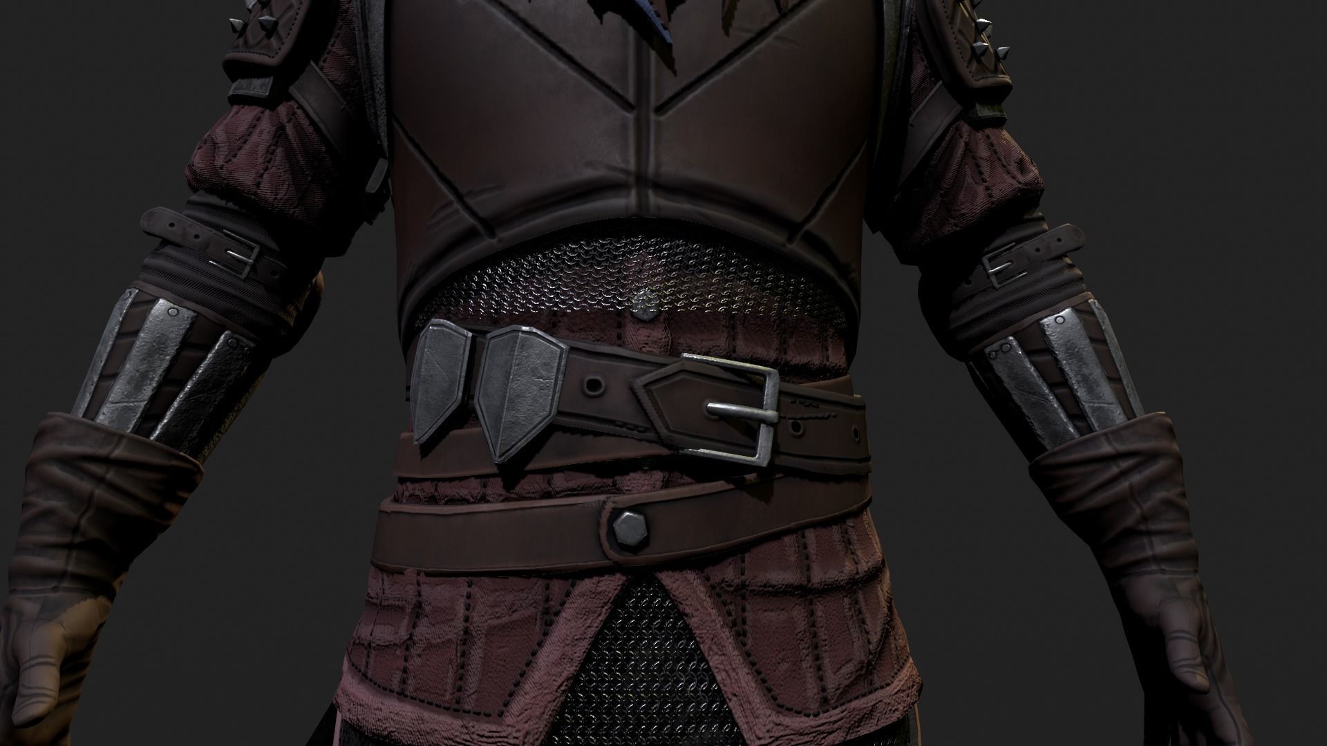 Mercenary warrior Low-poly 3D model_10