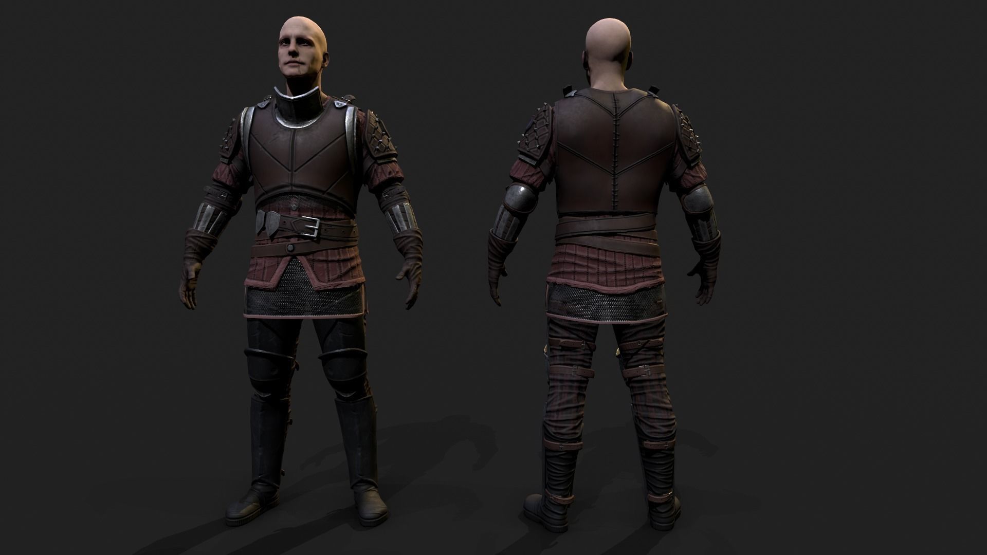 Mercenary warrior Low-poly 3D model_18