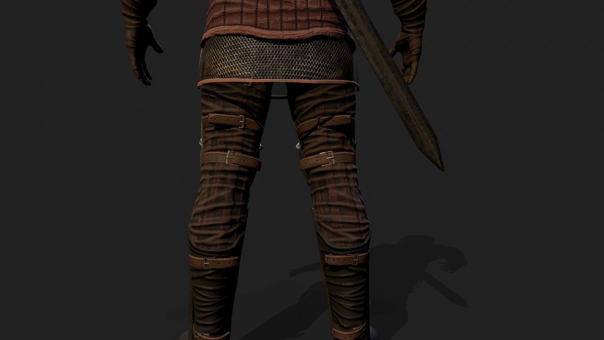 Mercenary warrior Low-poly 3D model_13