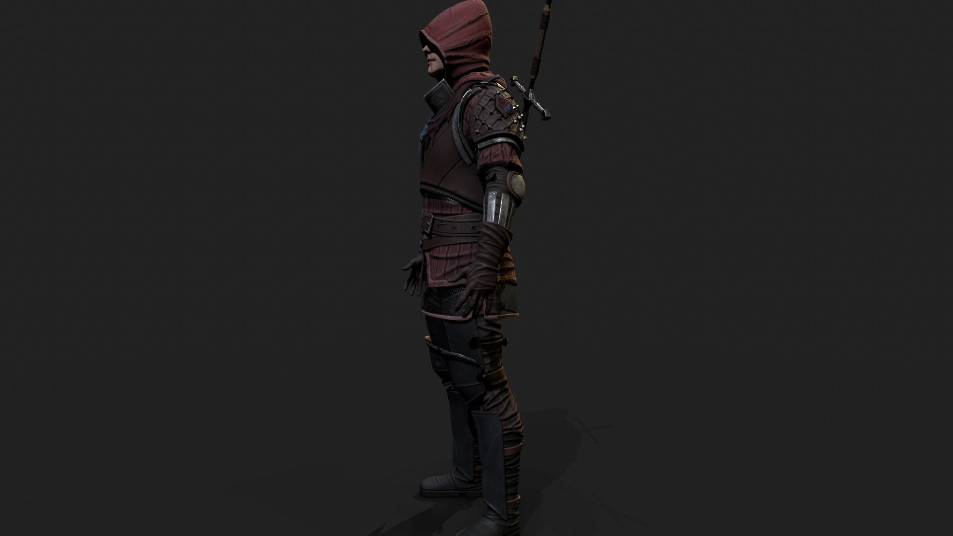 Mercenary warrior Low-poly 3D model_31