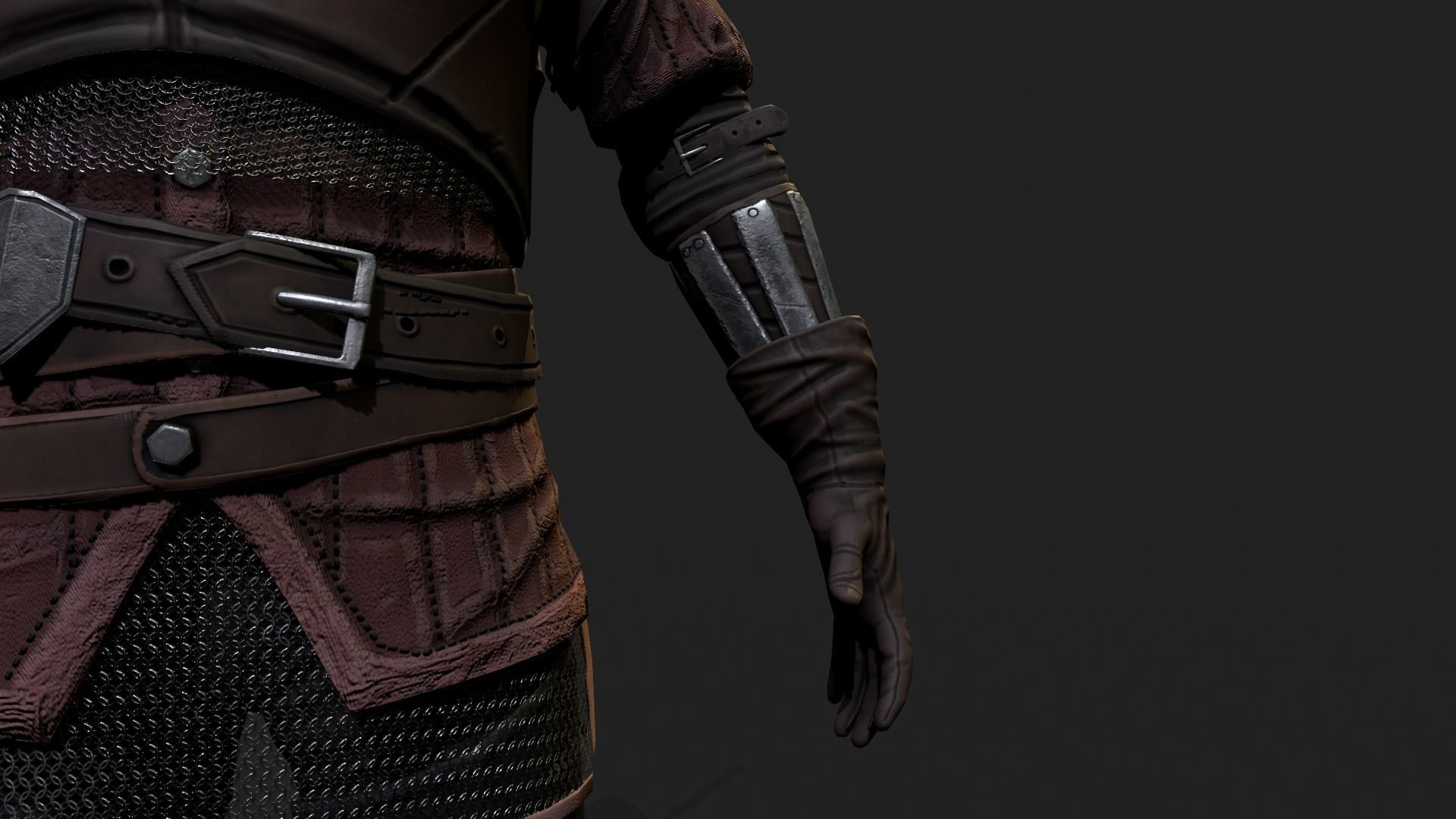 Mercenary warrior Low-poly 3D model_9