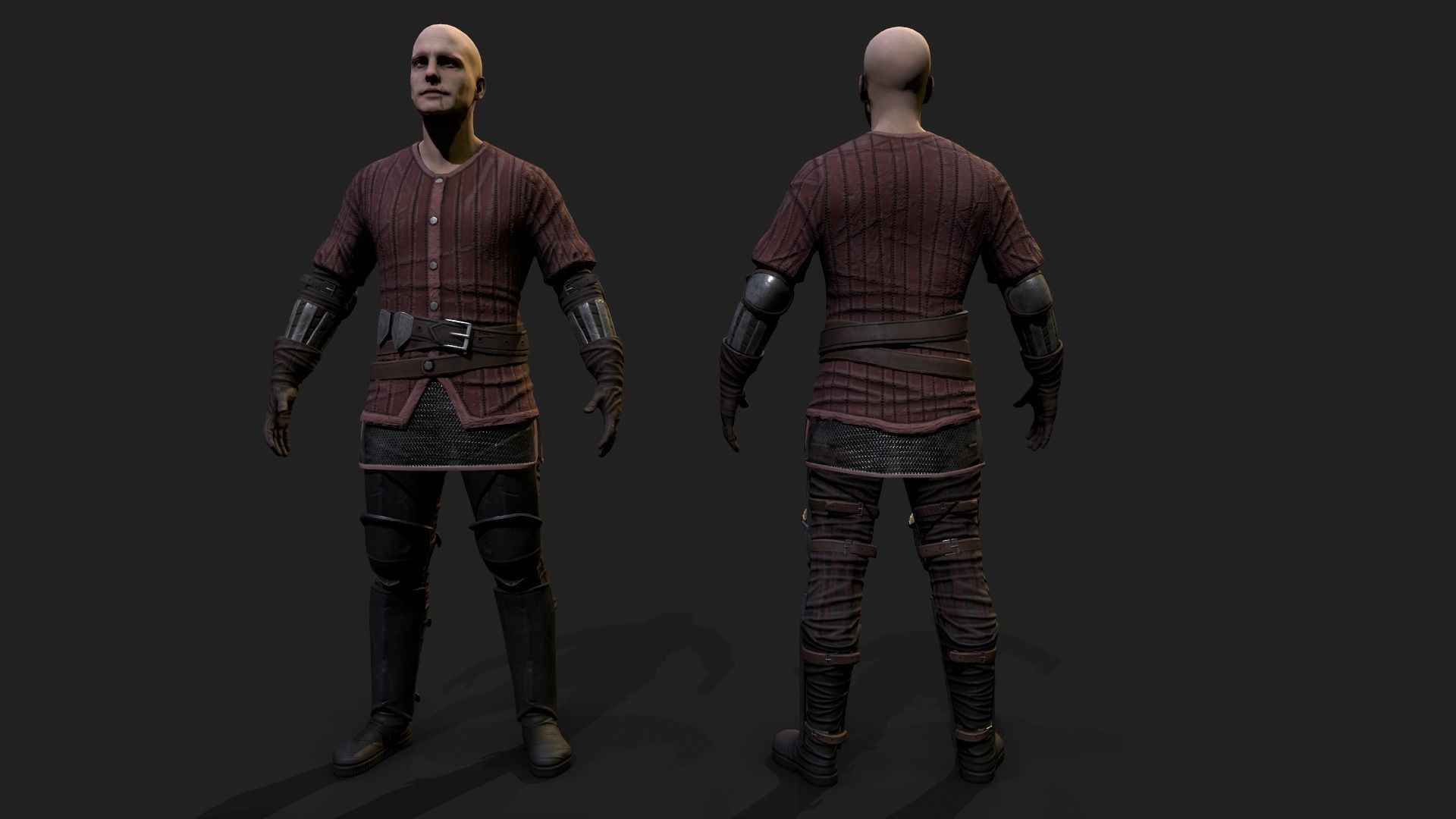 Mercenary warrior Low-poly 3D model_20